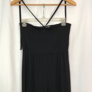 Pout Black Smocked  Strapless Wide Leg Jumpsuit Size S